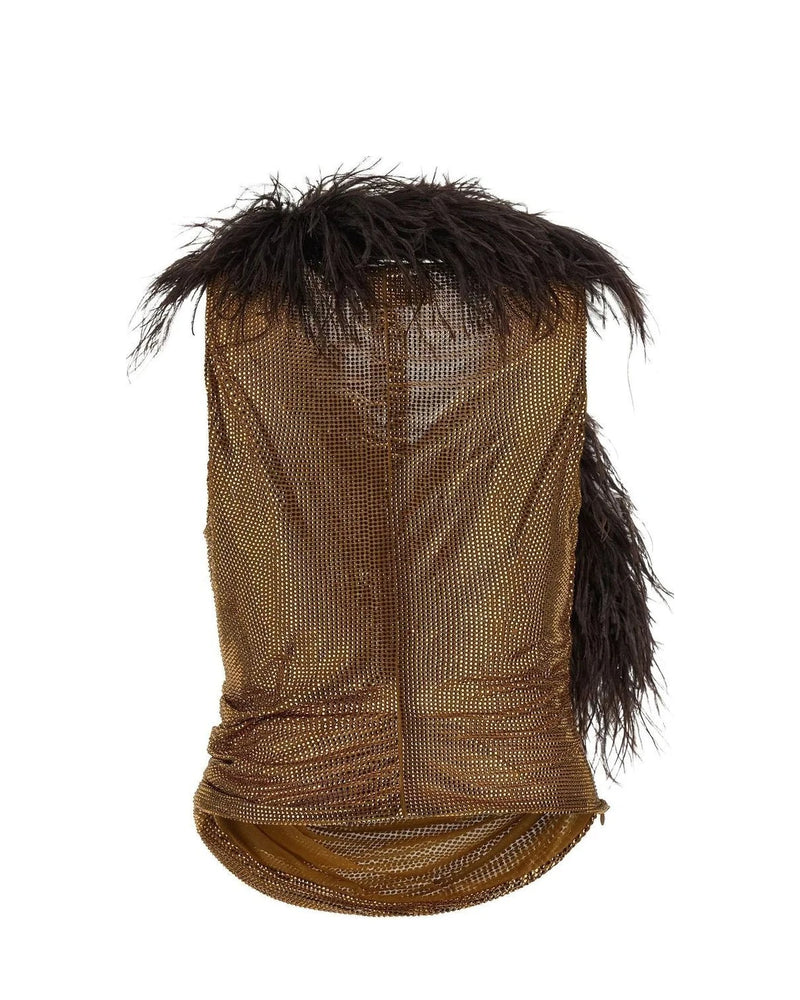 Giuseppe Di Morabito Tank Top in gold, Polyamide — view 3