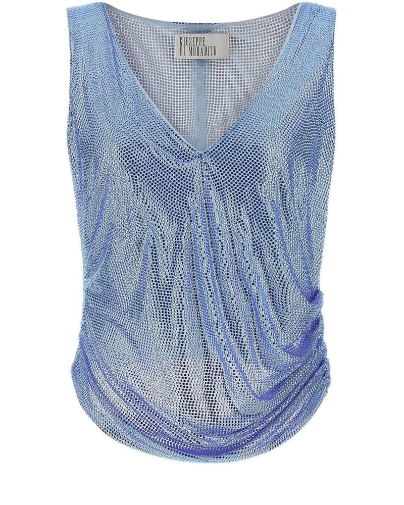 Giuseppe Di Morabito Tank Top in blue, Polyamide — view 2