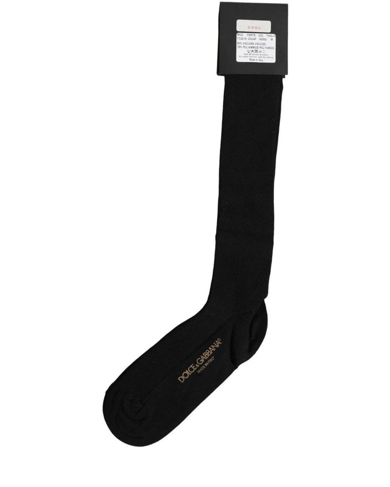Dolce & Gabbana Knee Sock in black, Viscose — view 4