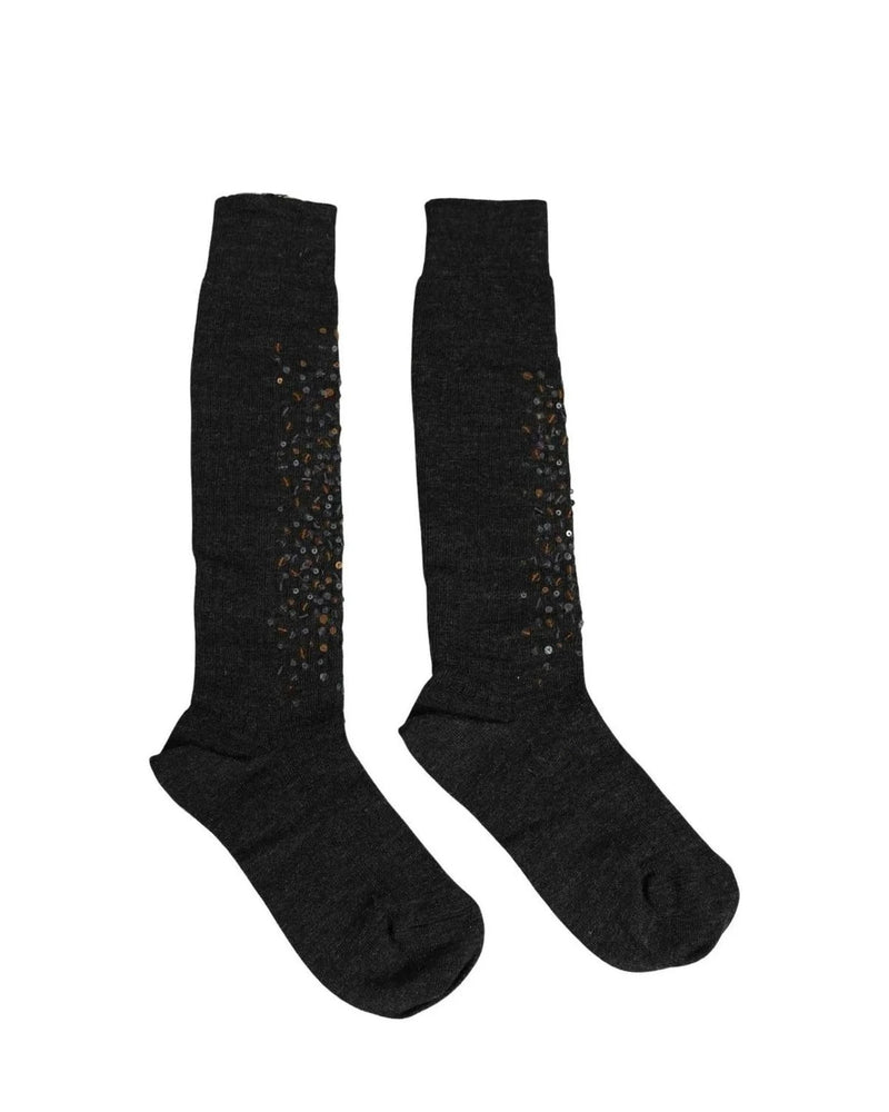 Dolce & Gabbana Knee Sock in gray, Wool — view 4