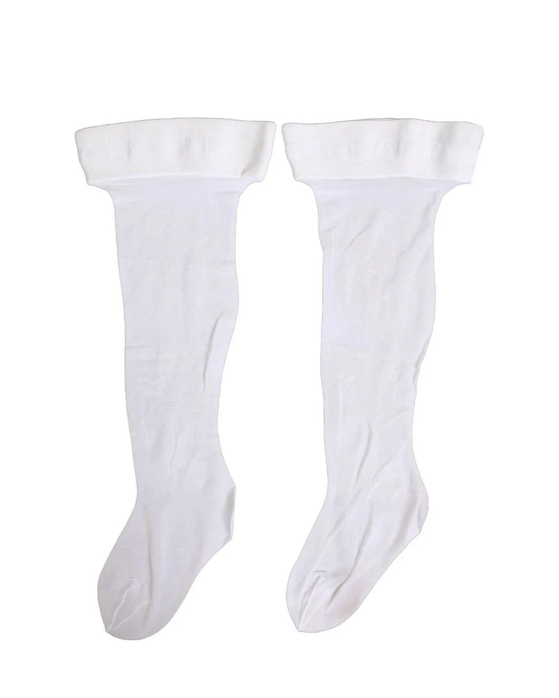 Dolce & Gabbana Knee Sock in white, Nylon — view 2