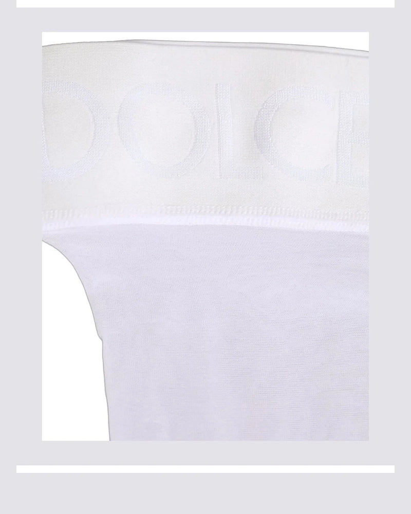 Dolce & Gabbana Knee Sock in white, Nylon — view 5