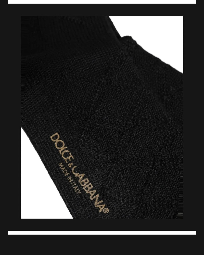 Dolce & Gabbana Knee Sock in black, Wool — view 4