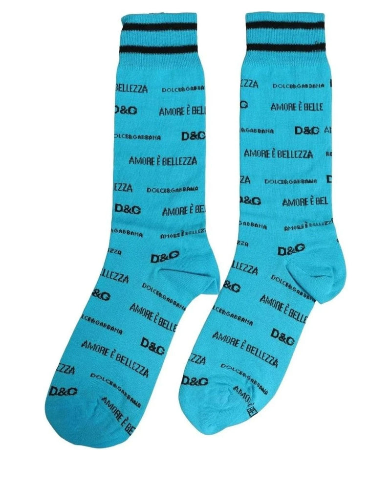 Dolce & Gabbana Crew Sock in blue, Cotton — view 2