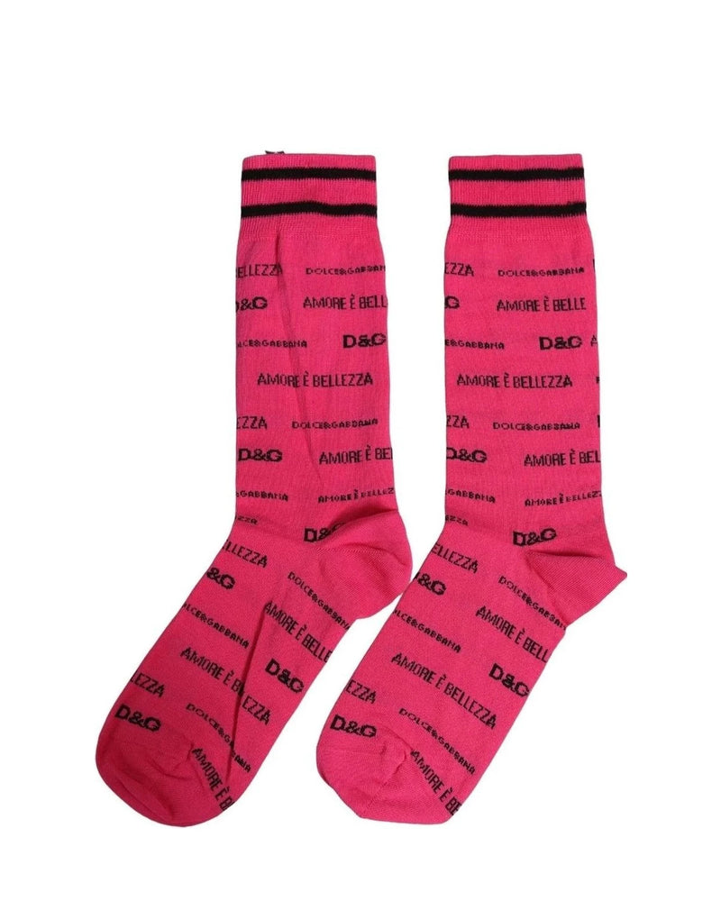 Dolce & Gabbana Crew Sock in pink, Cotton — view 2