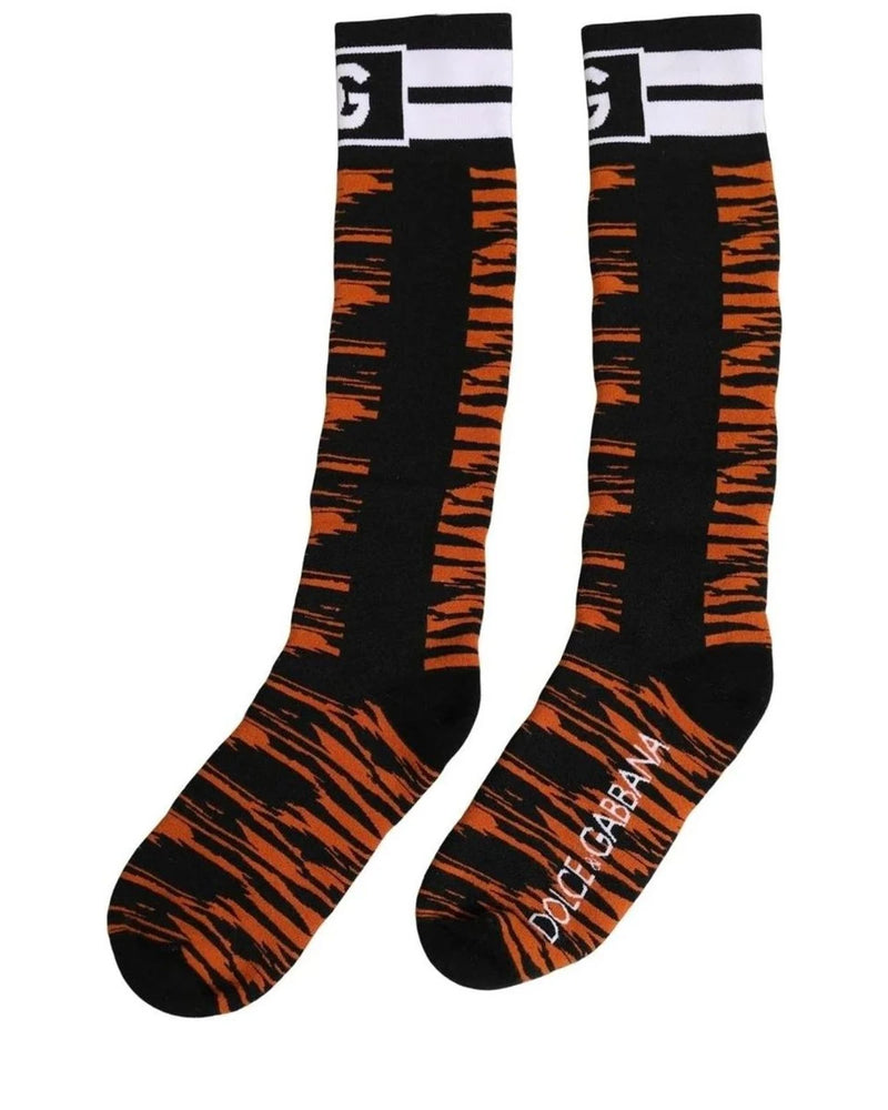 Dolce & Gabbana Knee Sock in black, Cotton — view 2