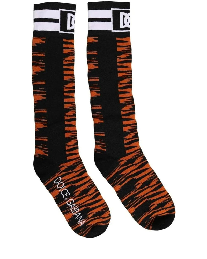 Dolce & Gabbana Knee Sock in black, Cotton — view 3