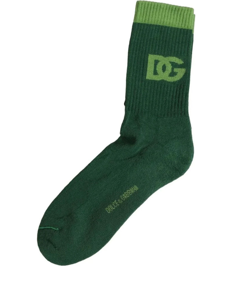 Dolce & Gabbana Crew Sock in green, Cotton — view 3