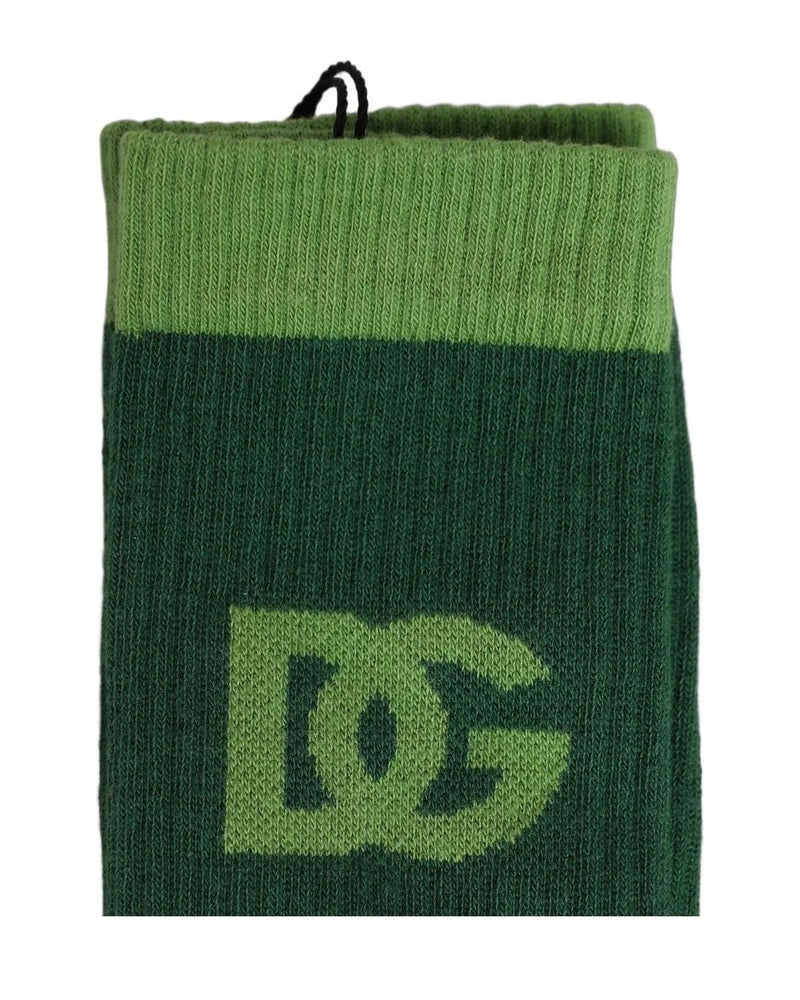 Dolce & Gabbana Crew Sock in green, Cotton — view 5