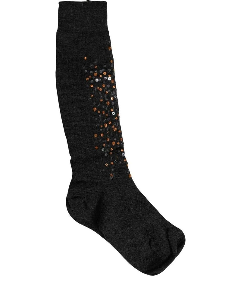 Dolce & Gabbana Knee Sock in gray, Wool — view 3