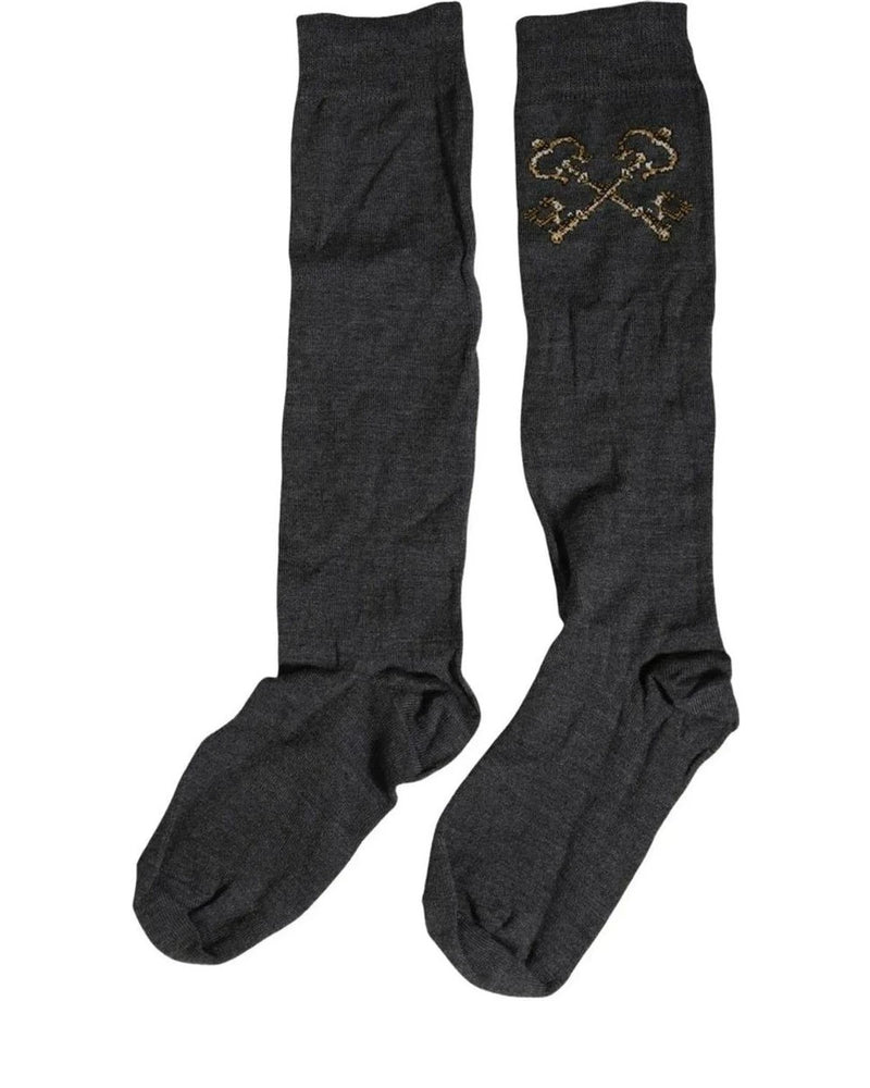 Dolce & Gabbana Knee Sock in gray, Virgin Wool