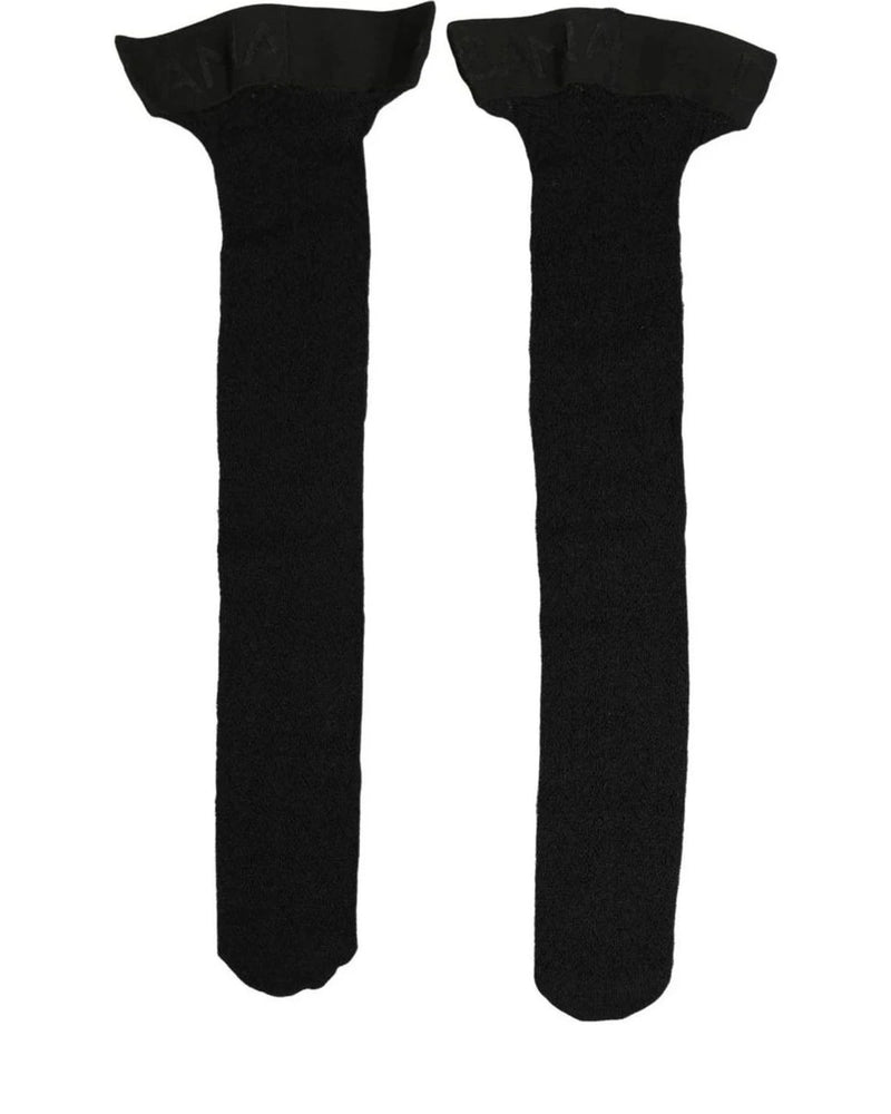 Dolce & Gabbana Knee Sock in black, Wool — view 2