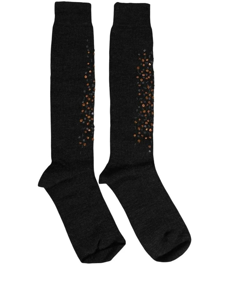 Dolce & Gabbana Knee Sock in gray, Wool — view 2
