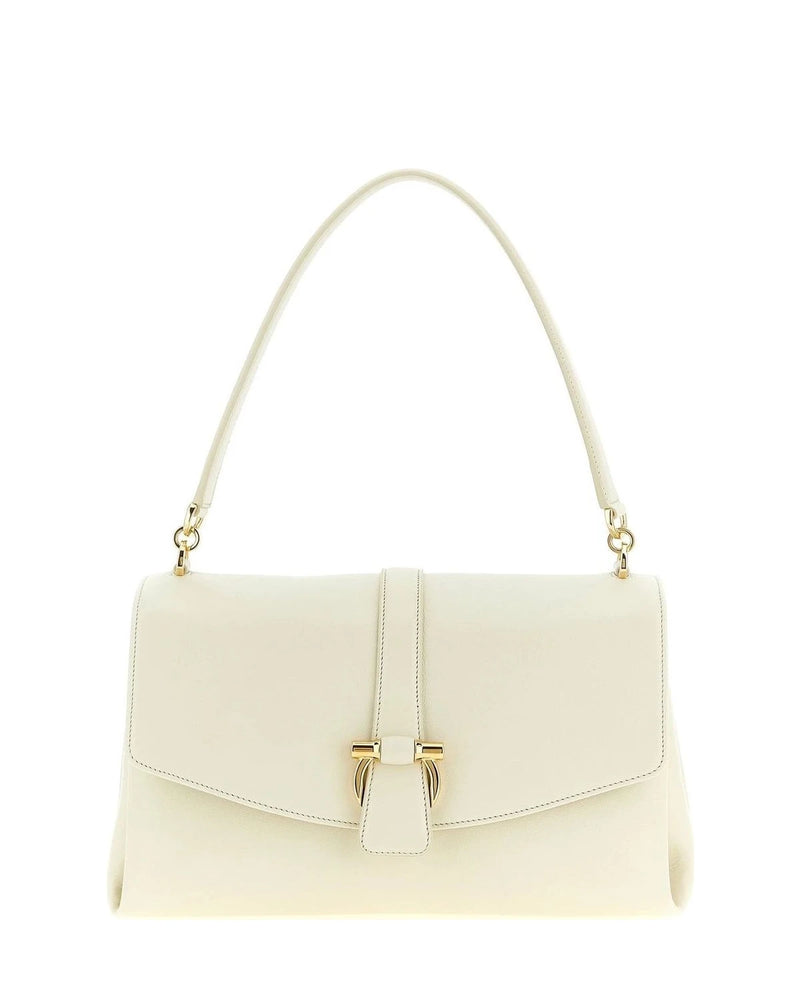 Ferragamo Shoulder Bag in white, Calfskin Leather