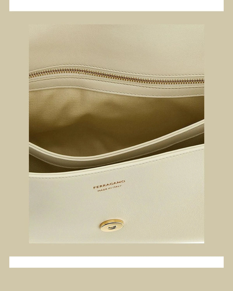 Ferragamo Shoulder Bag in white, Calfskin Leather — view 4