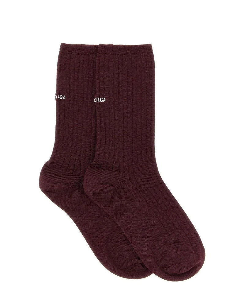 Balenciaga Crew Sock in red, Wool