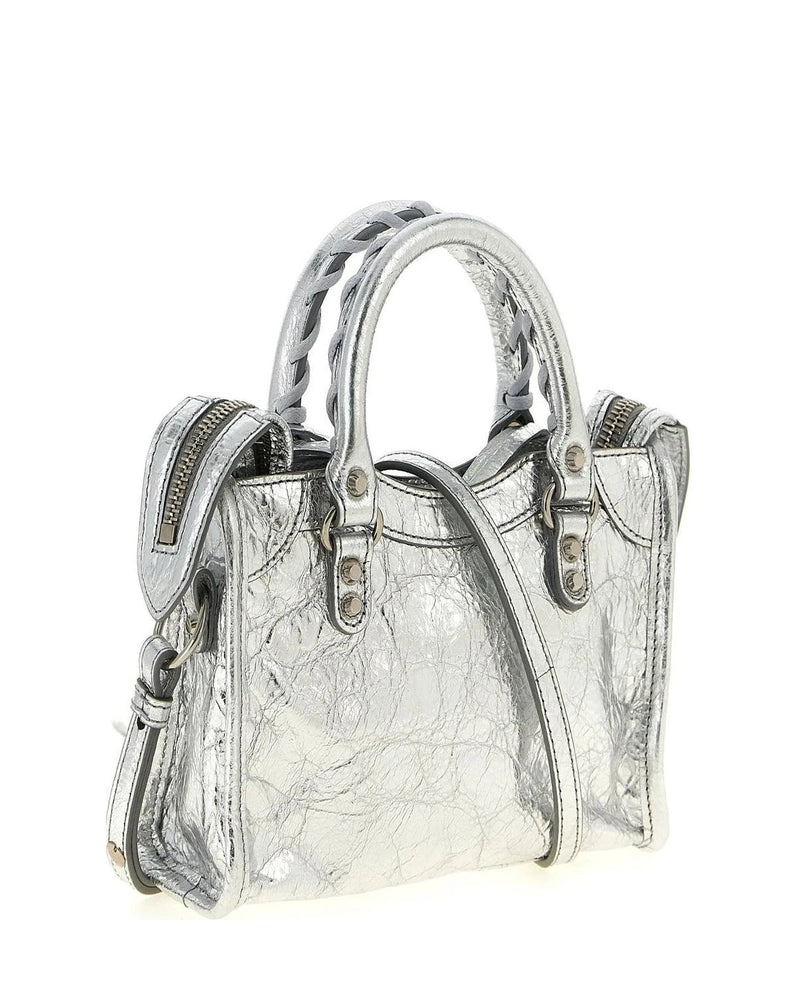 Balenciaga Cross Body Bag in silver, Lamb Leather — view 2