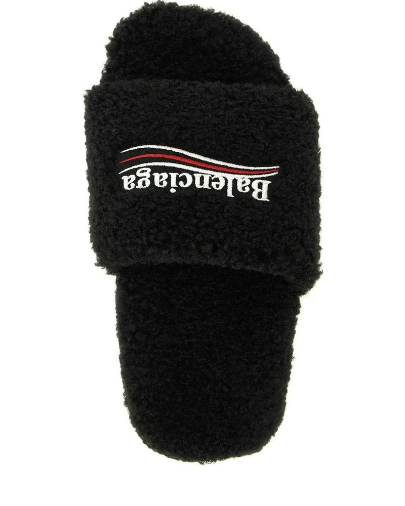 Balenciaga Slides in black, Polyester — view 4
