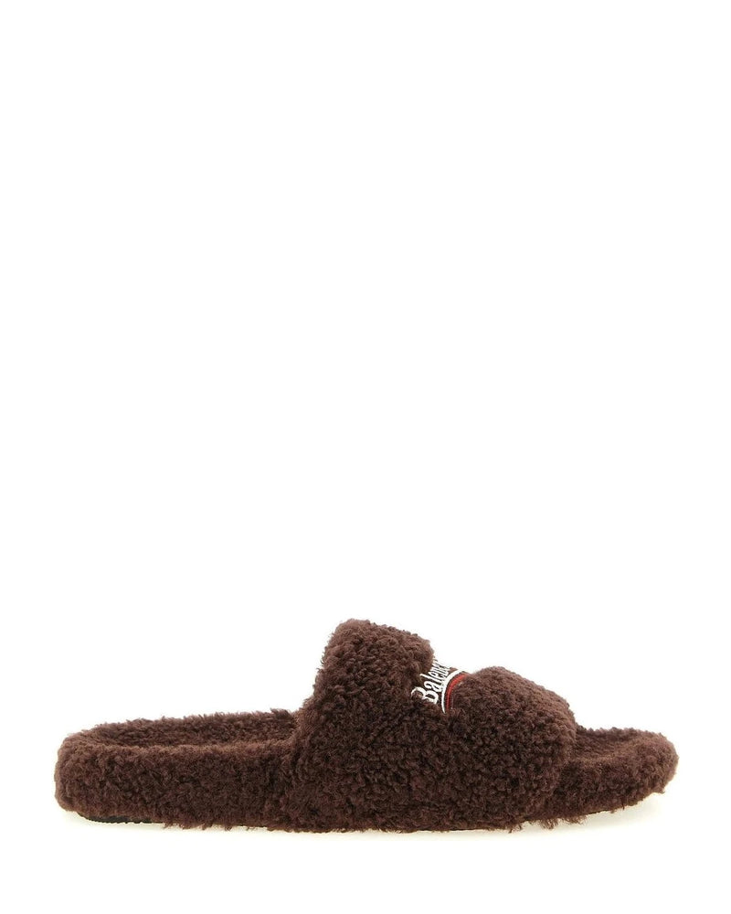 Balenciaga Slides in brown, Polyester