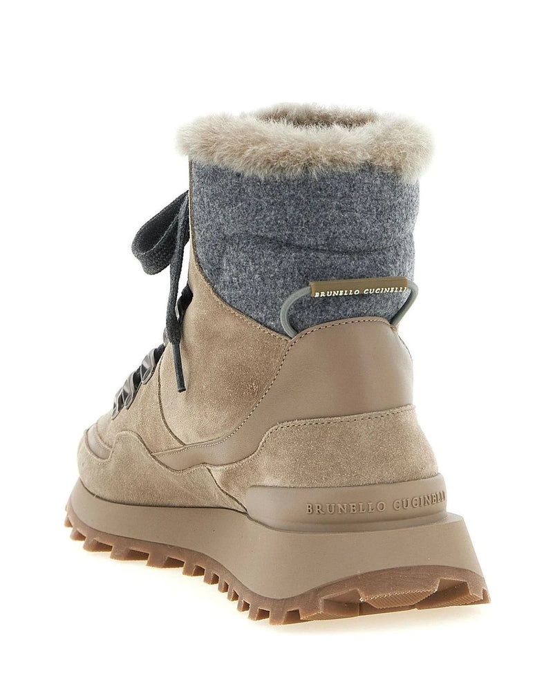 Brunello Cucinelli Ankle Boots in beige, Calfskin Leather — view 3