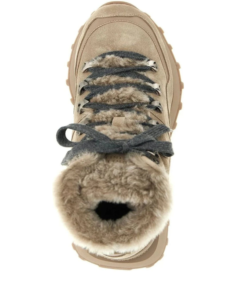 Brunello Cucinelli Ankle Boots in beige, Calfskin Leather — view 4