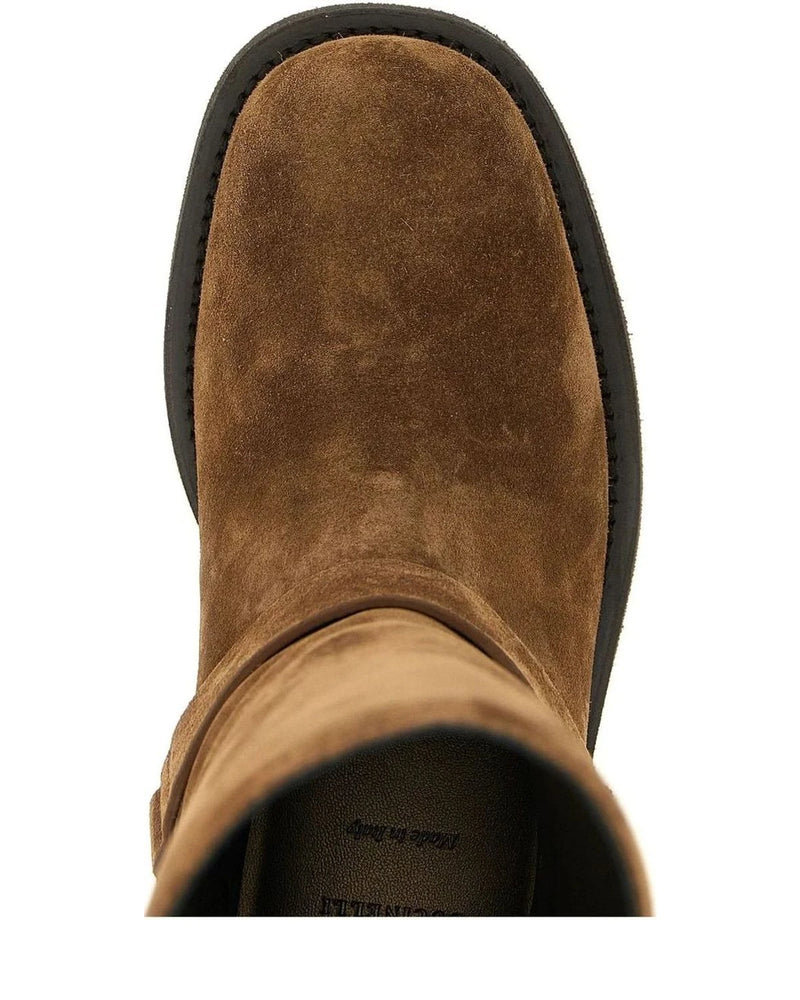 Brunello Cucinelli Knee High Boots in brown, Calfskin Leather — view 4