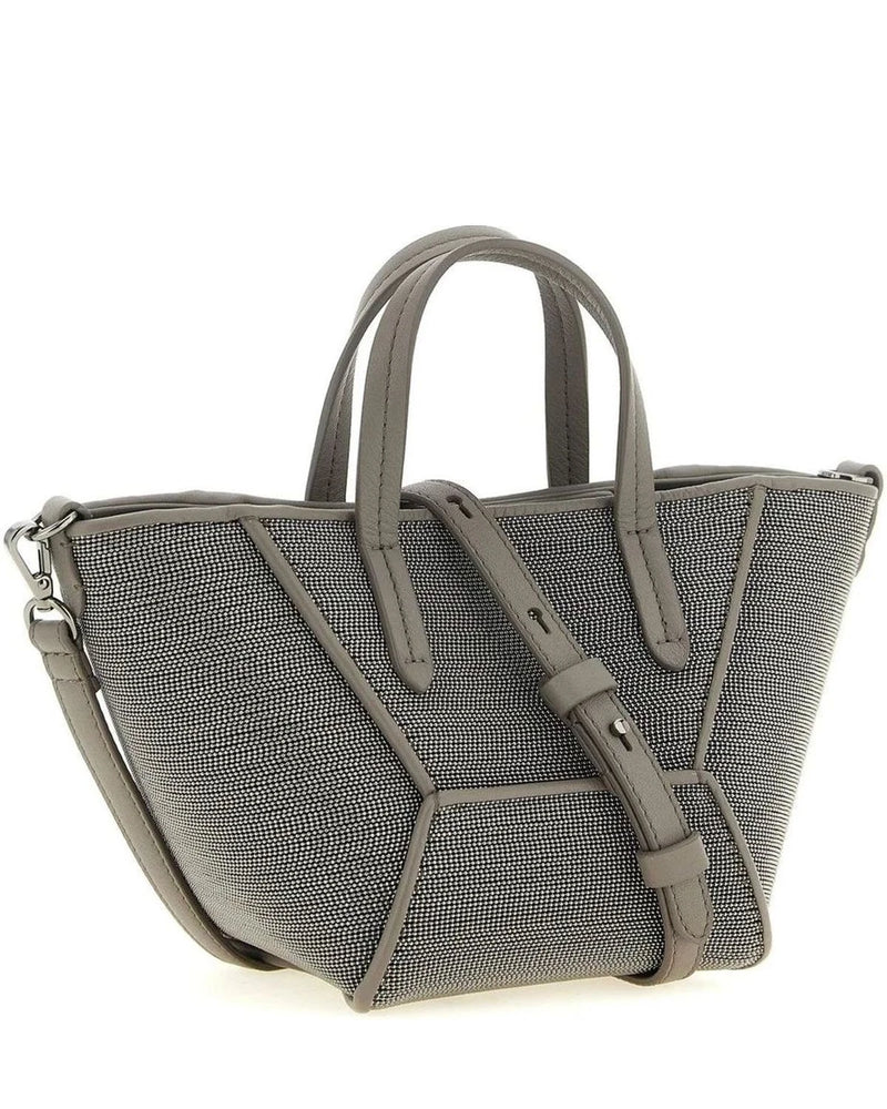 Brunello Cucinelli Tote Bag in gray, Calfskin Leather — view 2
