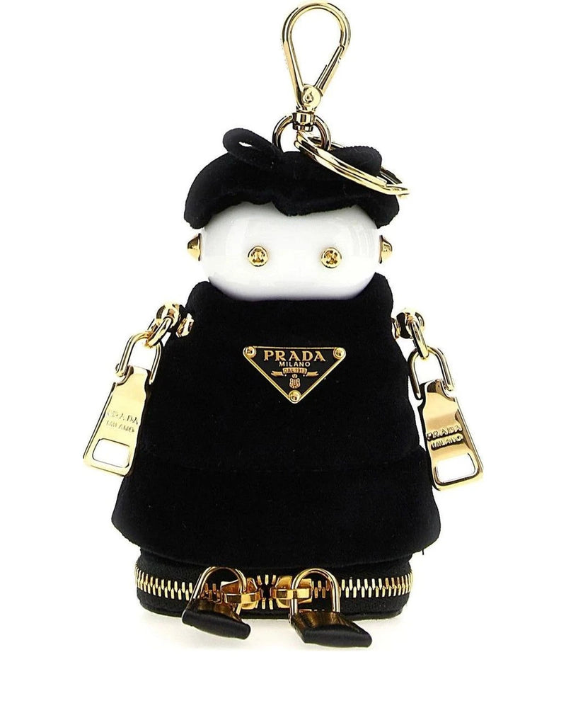 Prada Keychain in black, Steel