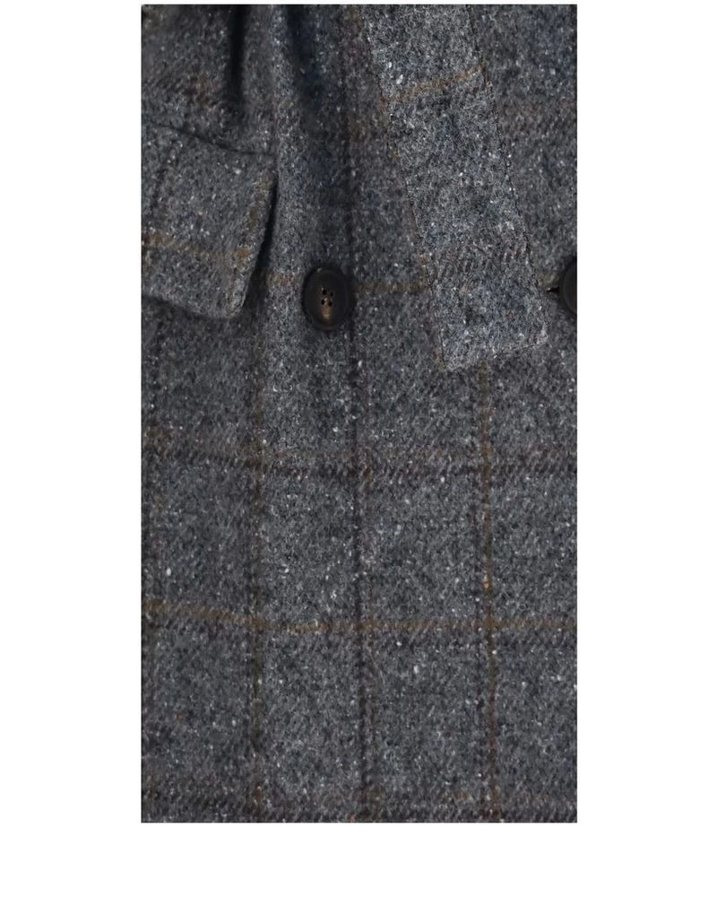Brunello Cucinelli Wrap Coat in gray, Alpaca Vicugna — view 3