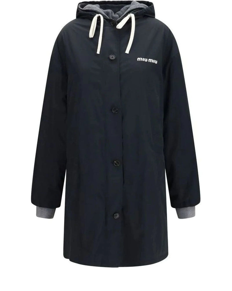 Miu Miu Rain Coat in black, Cotton