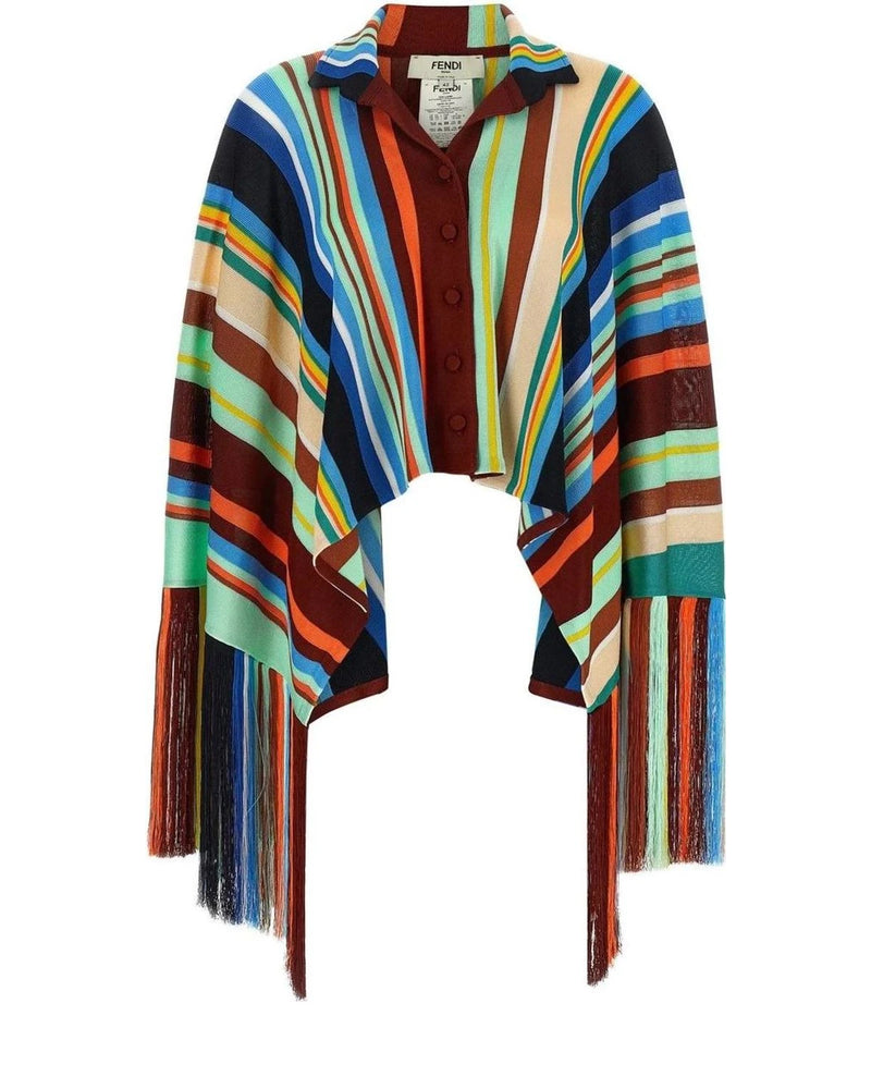 Fendi Wrap Coat in multicolor, Viscose