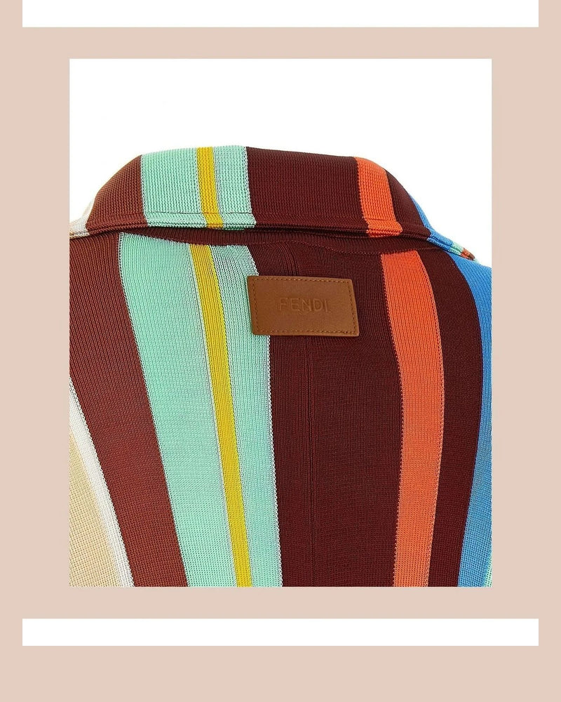 Fendi Wrap Coat in multicolor, Viscose — view 4