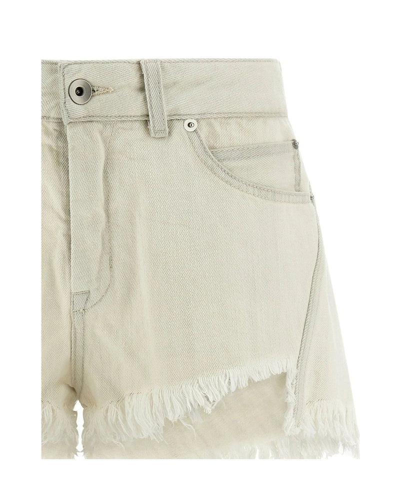 Rick Owens Denim Short in white, Cotton — view 3