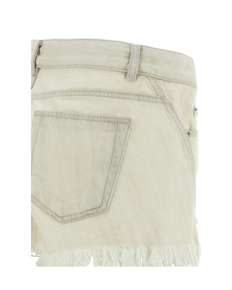 Rick Owens Denim Short in white, Cotton — view 4