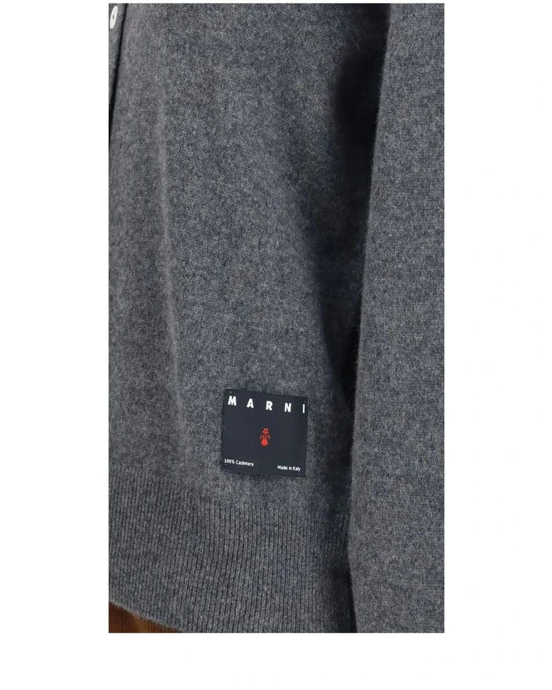Marni Cardigan in gray, Kashmir — view 3