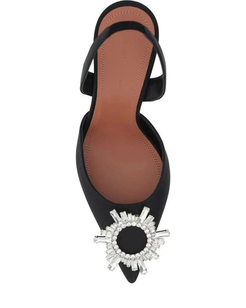 Amina Muaddi Pumps in black, Silk Satin — view 4