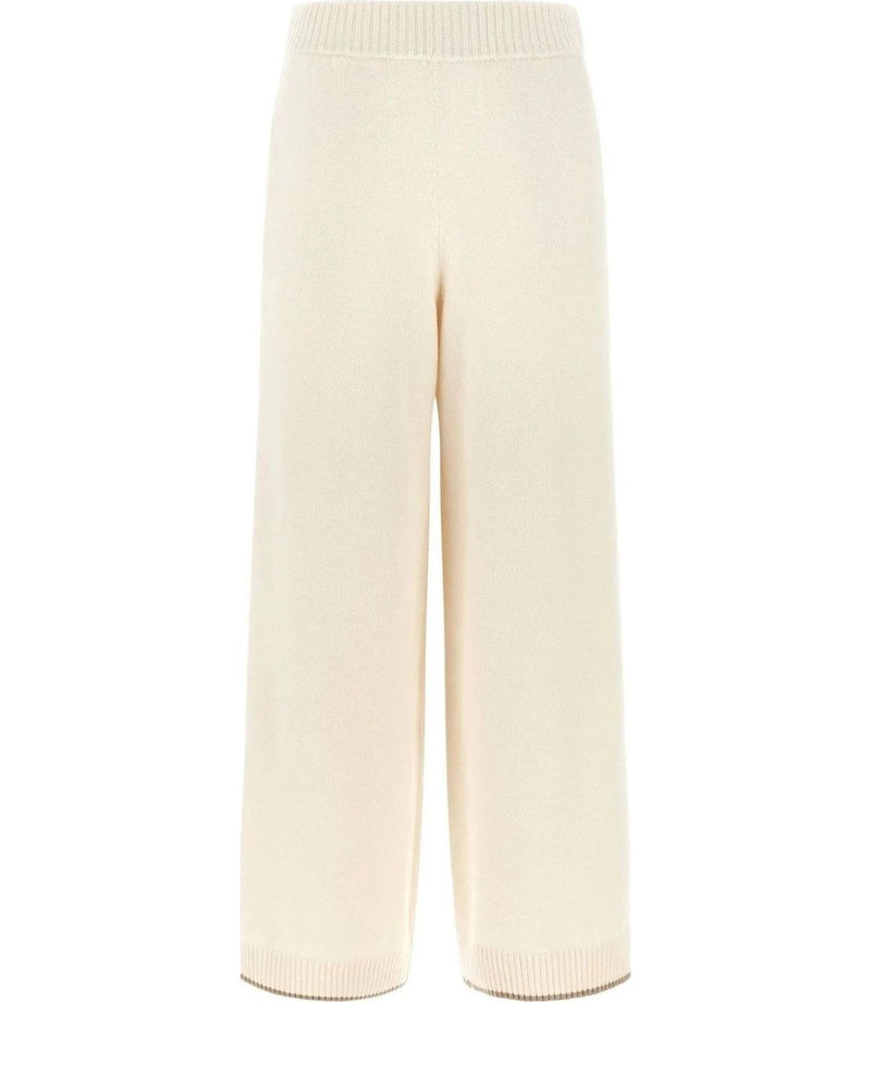 Brunello Cucinelli Palazzo Pant in white, Cashmere