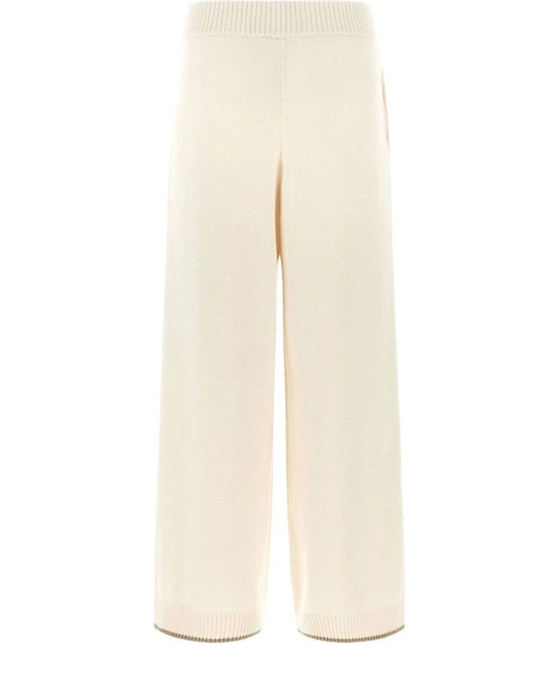Brunello Cucinelli Palazzo Pant in white, Cashmere — view 2