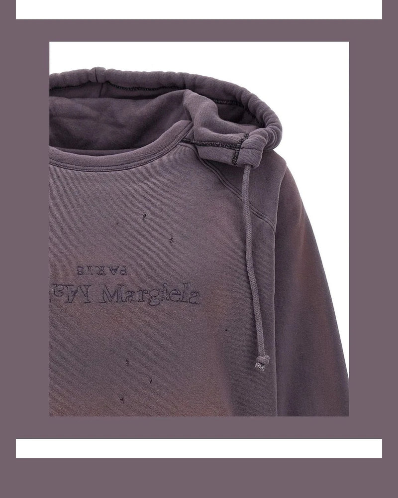 Maison Margiela Hoodie in purple, Cotton — view 3