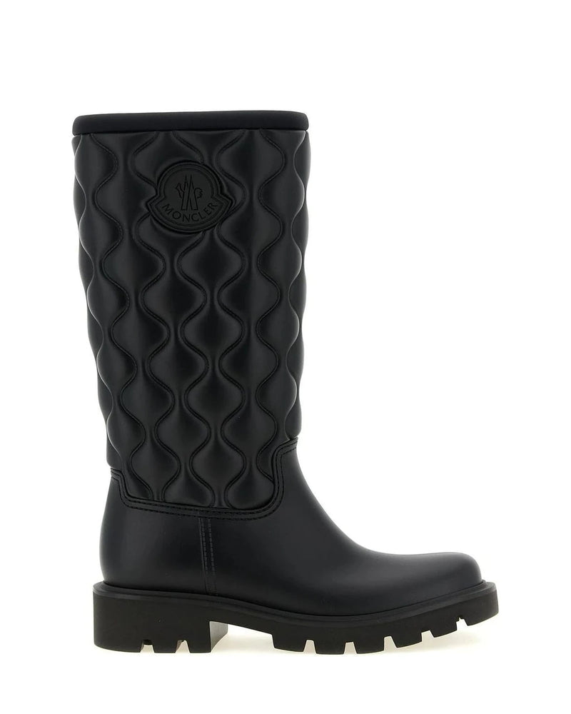 Moncler Knee High Boots in black, Pvc
