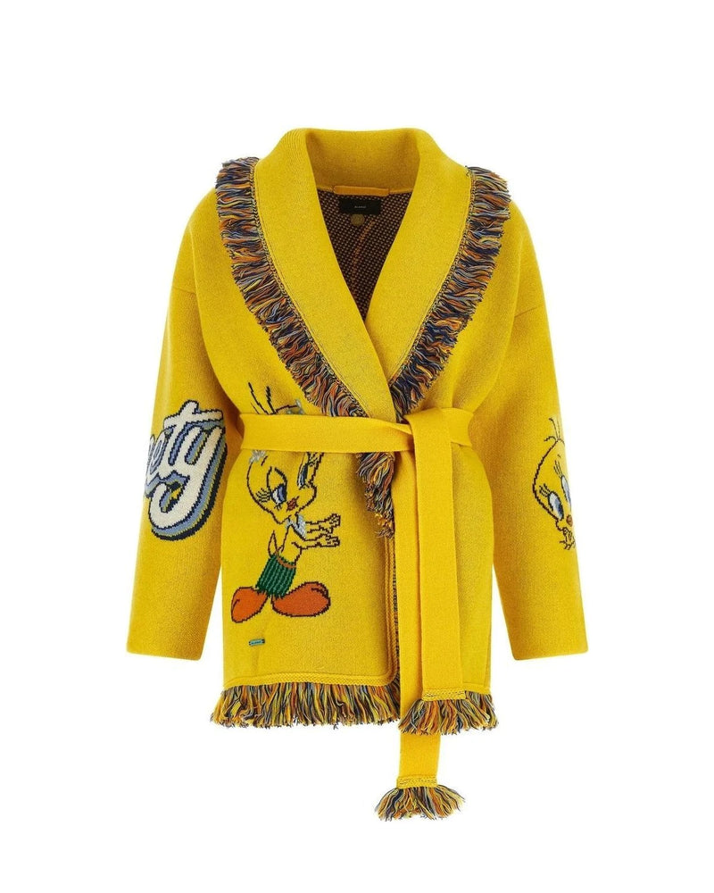 Alanui Cardigan in yellow, Virgin Wool