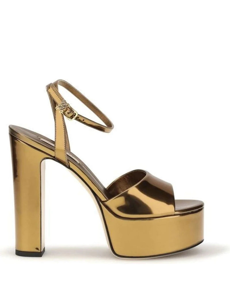 Casadei Sandals in gold, Polyester