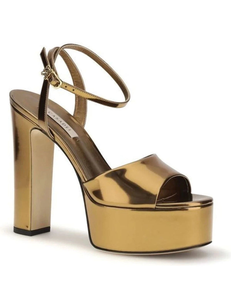 Casadei Sandals in gold, Polyester — view 2