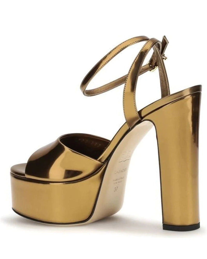 Casadei Sandals in gold, Polyester — view 3