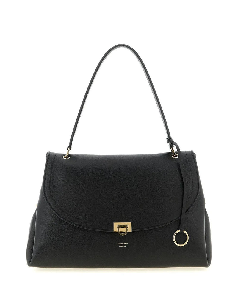 Ferragamo Shoulder Bag in black, Calfskin Leather