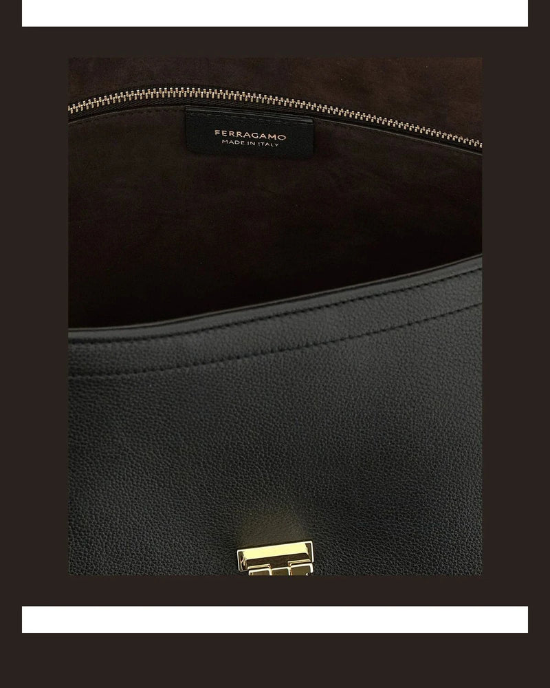 Ferragamo Shoulder Bag in black, Calfskin Leather — view 4
