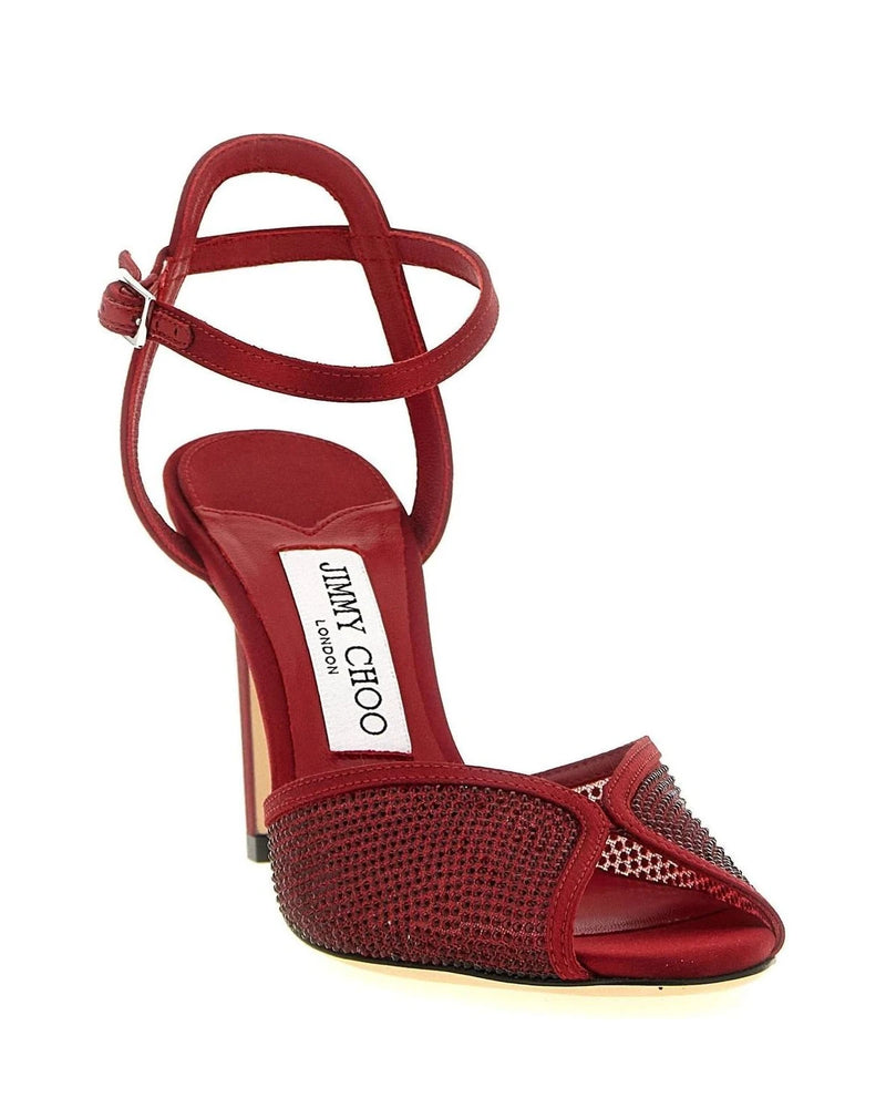 Jimmy Choo Sandals in red, Lamb Leather — view 2