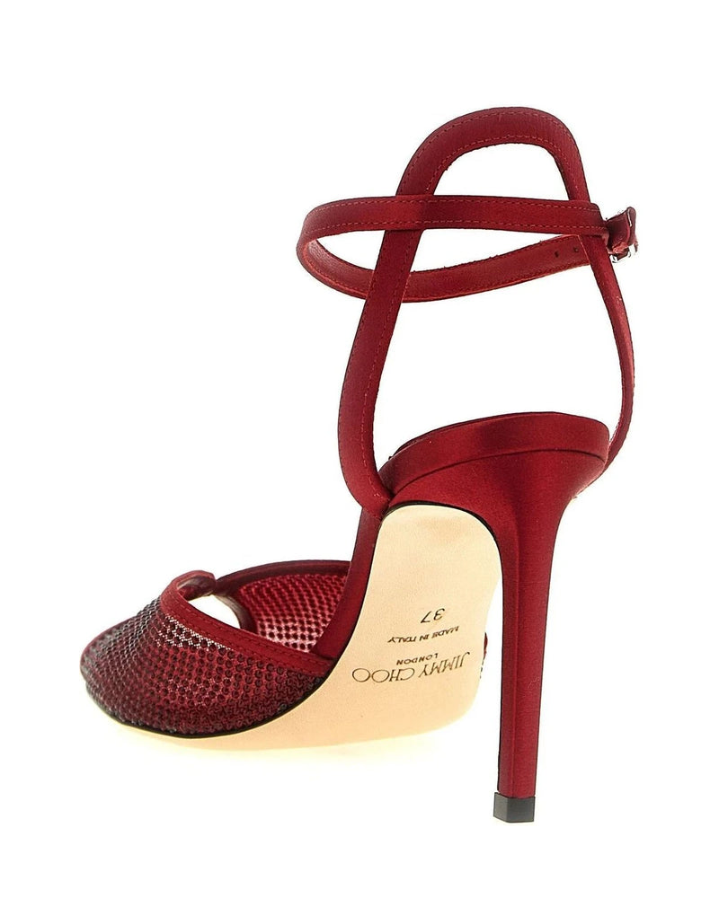 Jimmy Choo Sandals in red, Lamb Leather — view 3