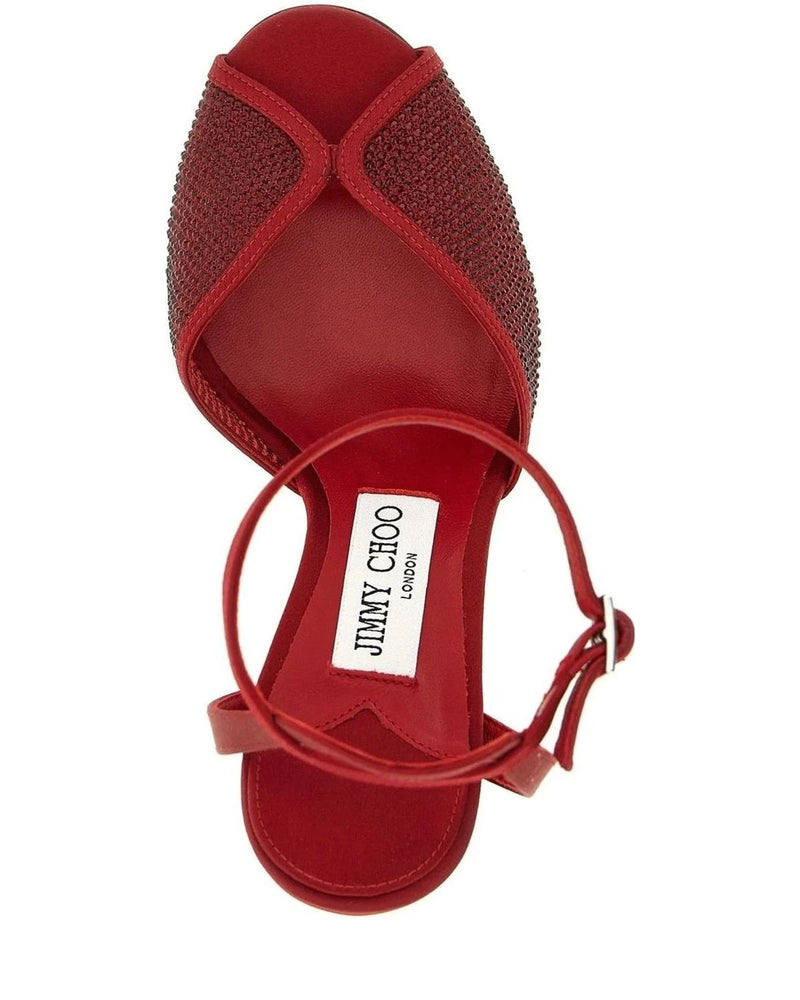 Jimmy Choo Sandals in red, Lamb Leather — view 4