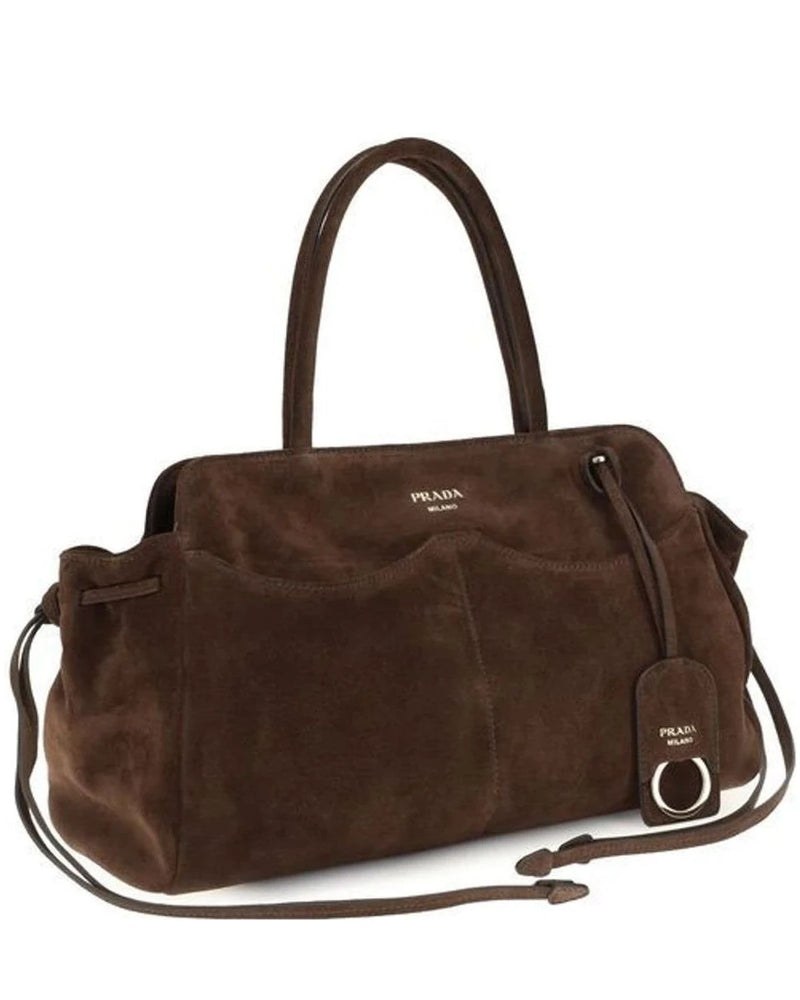 Prada Shoulder Bag in brown, Suede — view 2